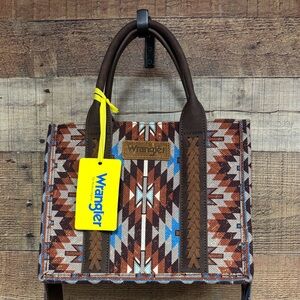 Wrangler Geometric Brown and Blue Tote